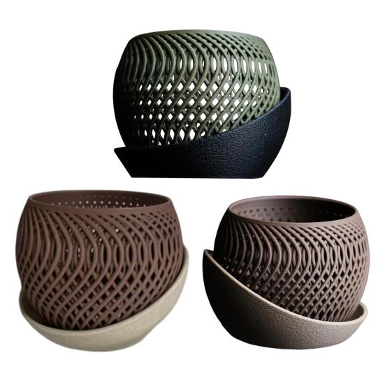 Цветочный горшок, напечатанный на 3D-принтере, легкий цветочный горшок с дренажными отверстиями, кашпо для орхидей с поддоном для комнатных растений, уличного декора для сада и дома