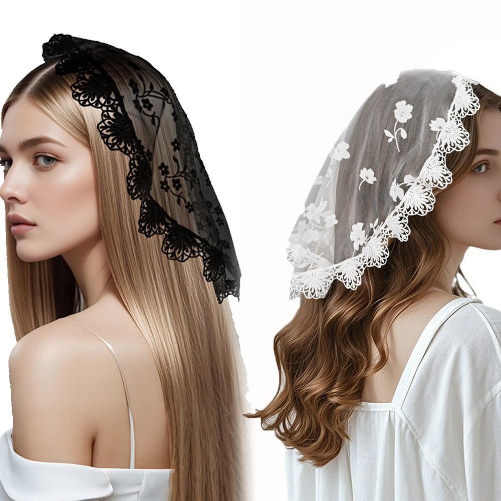 Trendy Wedding Round Hairscarf Ethnic Church Hair Veil Fashion Evening Party Headwear For Female