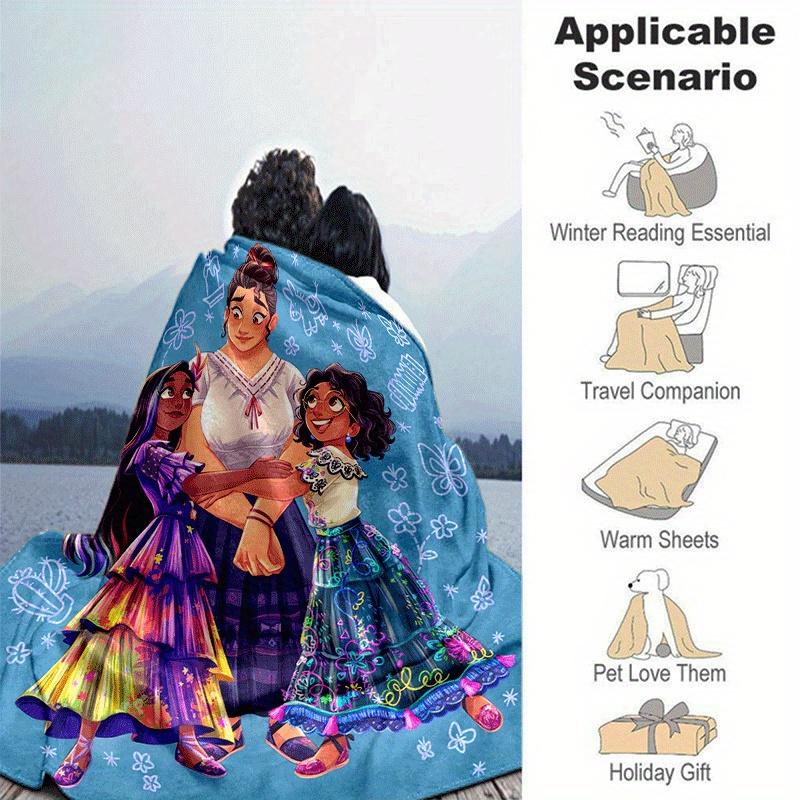1pc Encanto Printing Blanket - Soft, All-Season Throw for Office Blanket,  | Personalized Gift with Adorable Cartoon Design
