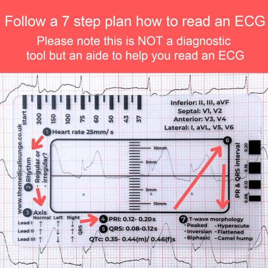 2/3 шт. ЭКГ линейка с 7 шагами пластиковый штангенциркуль для измерения электрокардиограммы измерительный инструмент прозрачное справочное руководство по интерпретации ЭКГ измерительная линейка