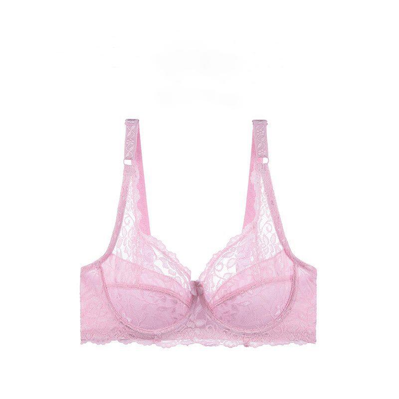 Delicate Lace Plus Size Push Up Bra Breathable Ultra-thin Lining Sponge-free Bra for Women 36-44 BC Cup Have Steel Ring