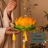 Светящийся DIY Лотос Фонарь Подвесной Китайский Винтажный Ручной Цветок Свет Ручной работы Фонарь Праздника Середины Осени Праздничная Атмосфера