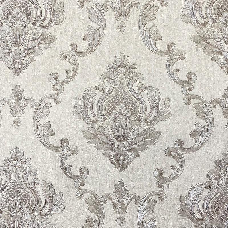 Темно-синие 3D европейские обои с крупными цветами, фон для спальни, гостиной, отеля, роскошные рельефные обои «Дамаск»