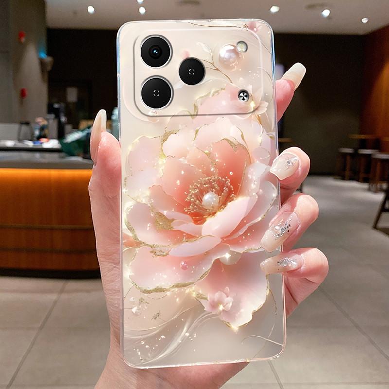 Case For Tecno Spark 50 2026 Phone Case KN4 Luxury Fashion Butterfly Flowers Soft Clear Silicone Cover For Tecno Spark50 Casing