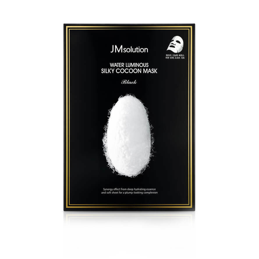 JMSOLUTION WATER LUMINOUS SILKY COCOON MASK Black, Moisturising, Kbeauty, Korean Cosmetics, Sample
