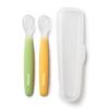 Petit Nube Silicone Baby Food Spoon 2p + Case, GREEN, YELLOW, 1 Set, Korean Popular Tableware