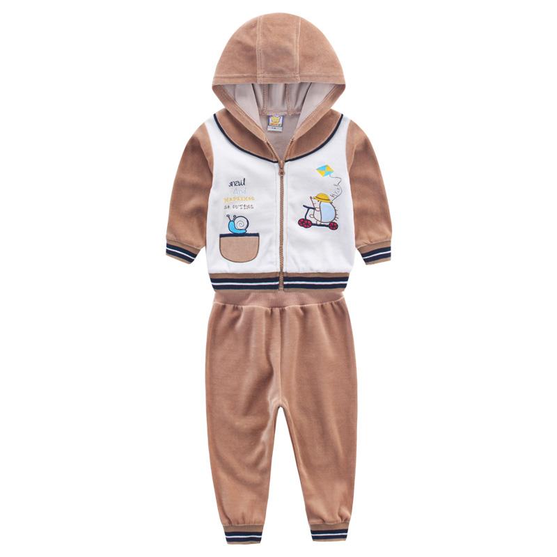 Детская одежда для младенцев для маленьких девочек и мальчиков, бархатный комплект на молнии на зиму и весну, детская одежда с длинными рукавами