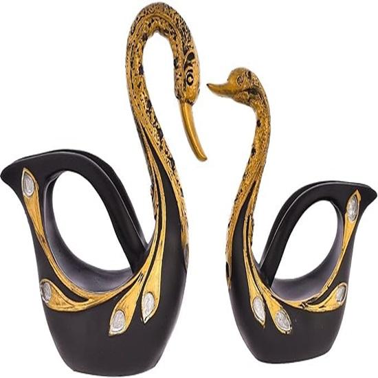 Пара лебедей, небольшая скульптура для домашнего декора, выставочная фигурка