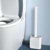 Silicone Toilet Brush Set Wall-Mounted Hanging Design Dual-Use Bathroom Cleaner No-Corner-Left Hygienic Cleaning Tool