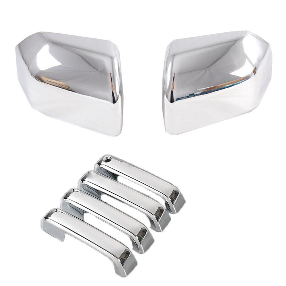 Для Ford F150 2015-2020 Raptor Боковое зеркало заднего вида + Накладка на дверную ручку Крышка крыла Автомобильная наружная дверь Зеркало заднего вида Корпус Накладка Наклейка