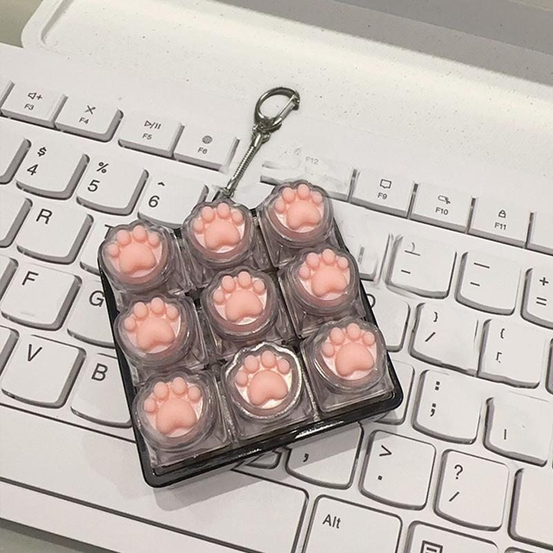 Брелок-клавиатура 9 для снятия стресса с LED-подсветкой, брелок на сумку для взрослых и подростков, пальчиковый фиджет-клавиатура, брелок для ключей