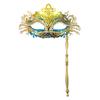 Party Phoenix Tail Flower Venetian Masquerade Mask with Holding Stick Costume Mask Halloween