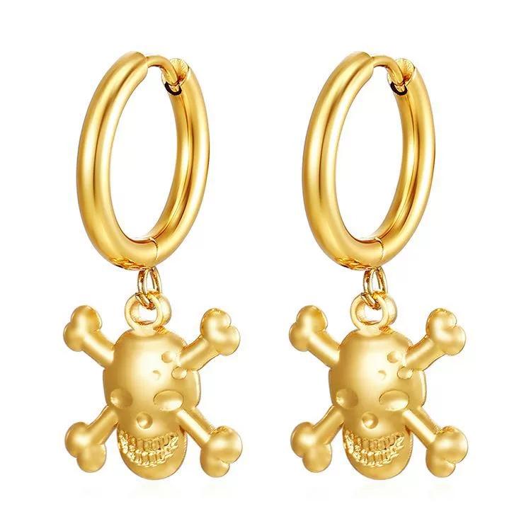 LT-MS-566 Fashion Trend Pendant Earrings for Women Trendy Electroplated 18K Gold Stainless Steel Hoop Earrings