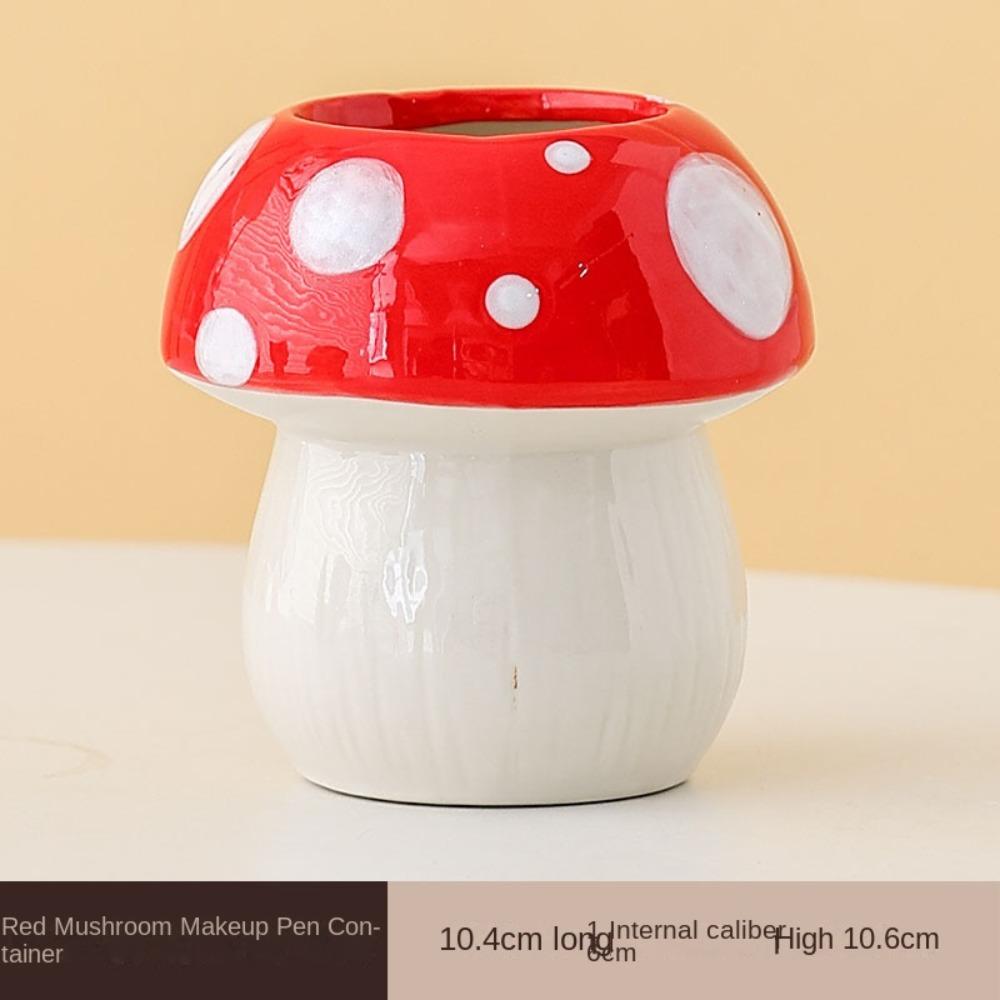 Girly Makeup Brush Storage Multifunction Brush Storage Bucket Mushroom Pencil Holder Girl