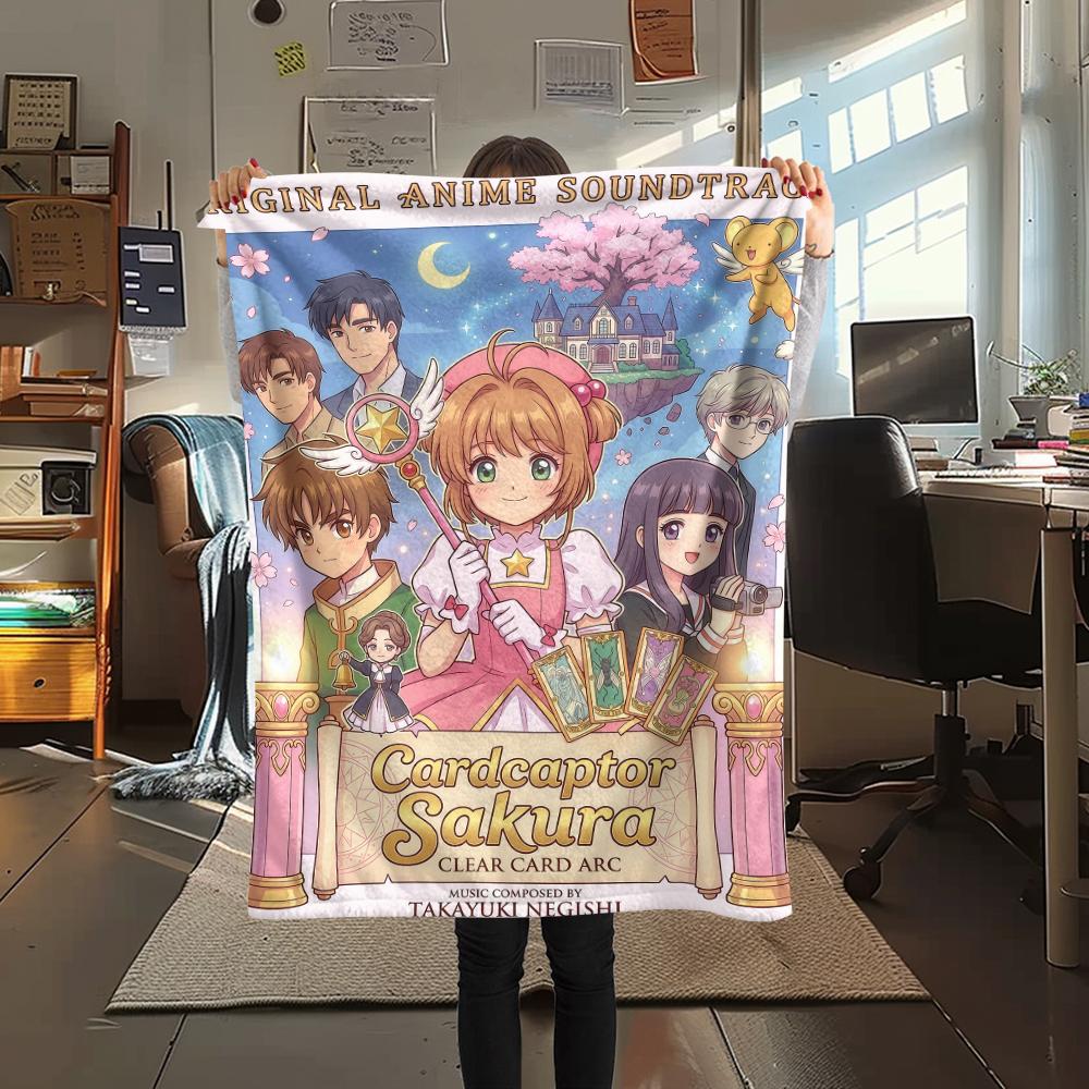 Cardcaptor Sakura designPrint Flannel Blanket, High quality Comfortable for All Seasons, Home Decor, Warmth and Comfort