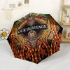 Tropical Paradise Sunset Automatic Umbrella Retractable Design with 8-Rib Durability Foldable Design for Outdoor Daily Use Compact Folding Umbrella