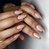 24 шт. Золотые типсы для ногтей с французским кончиком, миндалевидные накладные ногти, многоразовые акриловые ногти, глянцевые, полное покрытие, самоклеящиеся ногти
