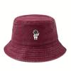 Astronaut Printed Fisherman Hat - Vintage Washed Design, Sun Protection for Outdoor Activities, Suitable for Hiking and Fishing