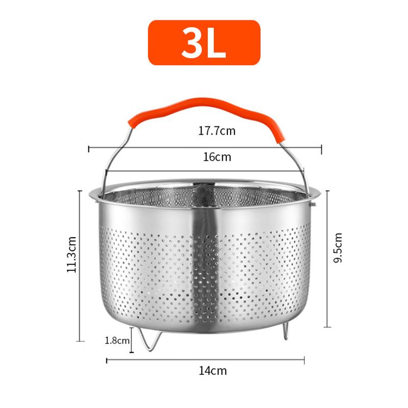 Stainless Steel Kitchen Steamed Grid Pressure Cooker Anti-Scald Steamer Multi-Function Fruit Cleaning Basket Cooking Accessories