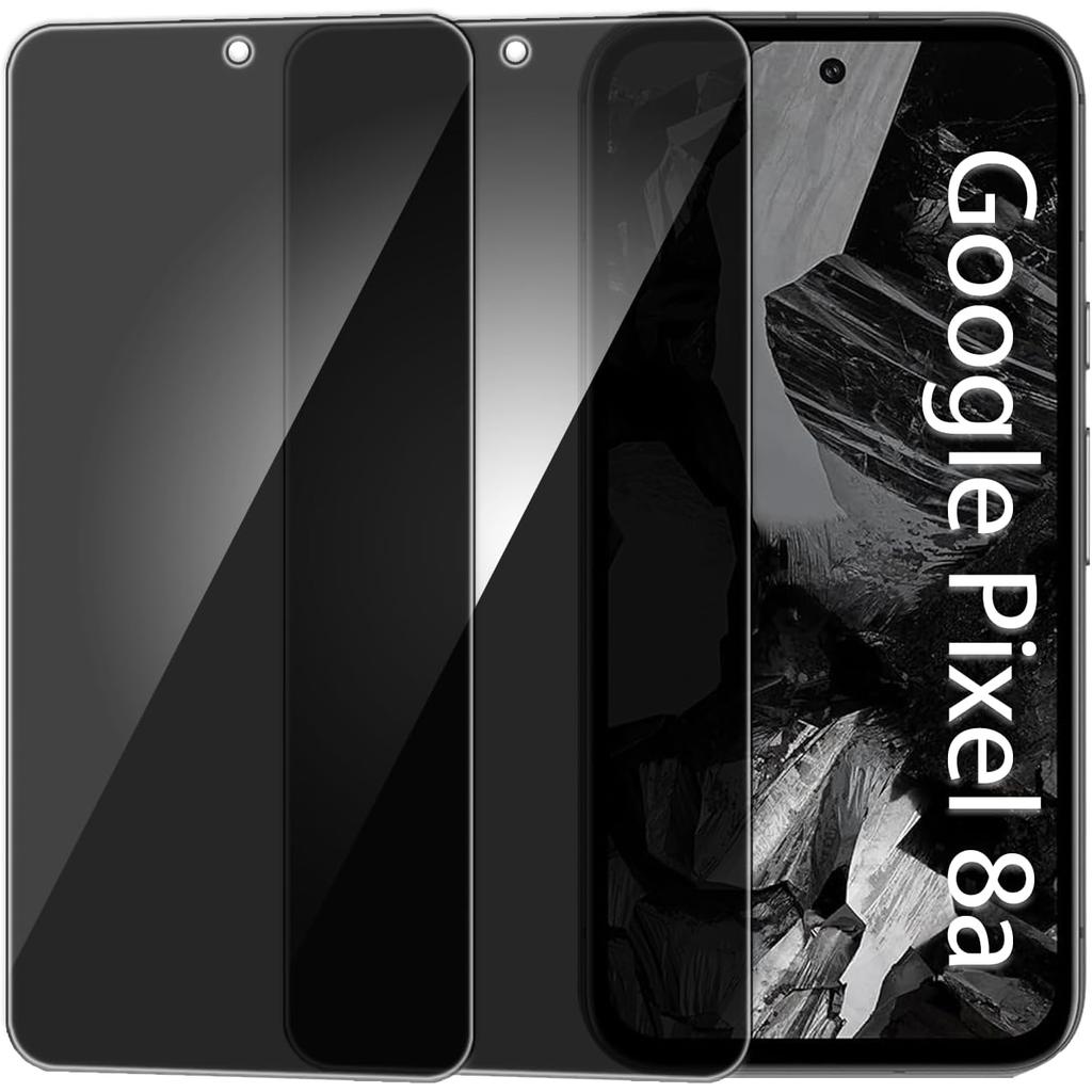 2 PACK Privacy Filter Tempered Glass Film AntiSpy Shield Screen Protector for Google Pixel 8A
