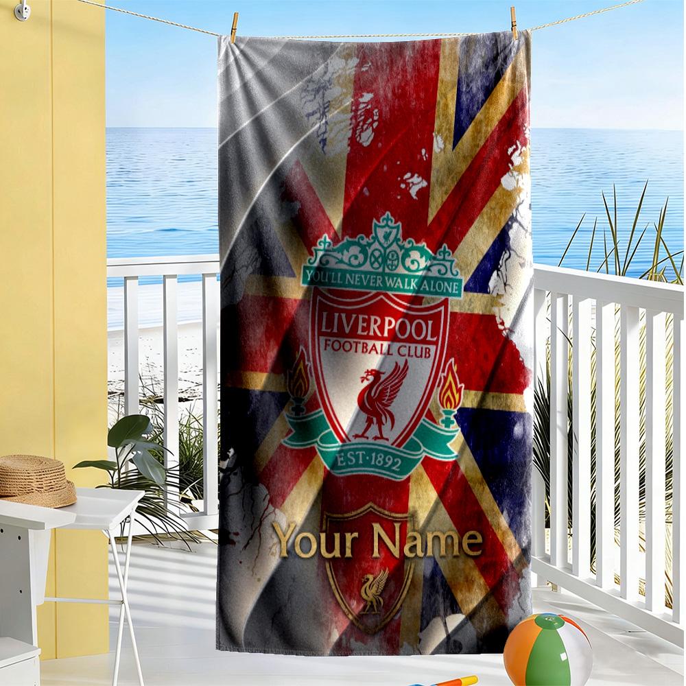 Liverpool Customized Name Beach Towel Super Soft Microfiber Quickdry Fabric Suitable for Swimming Gym Camping Yoga Vacation