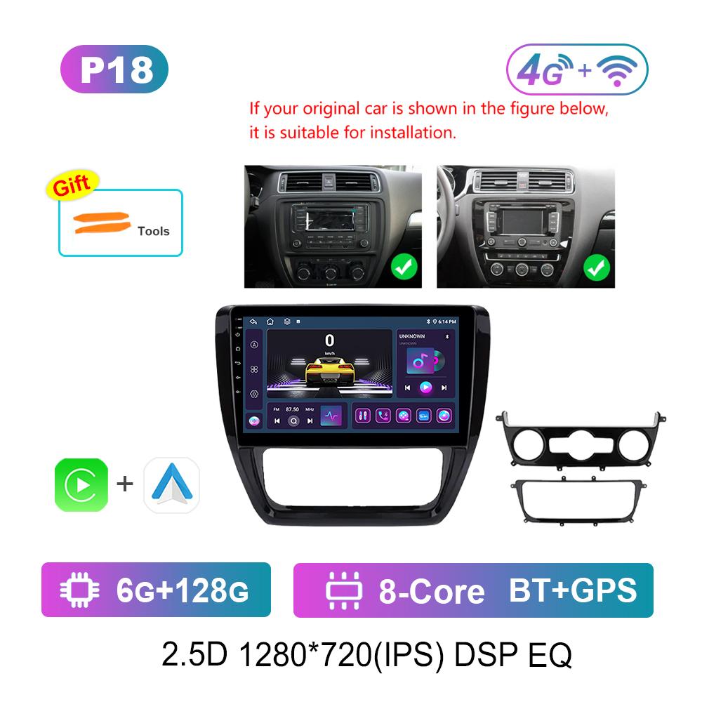 Система Android для VW Volkswagen Jetta 6 2011 - 2018 Navi GPS WiFi Автомобильный видео-мультимедийный проигрыватель DSP Stereo 4G HD Screen Bluetooth