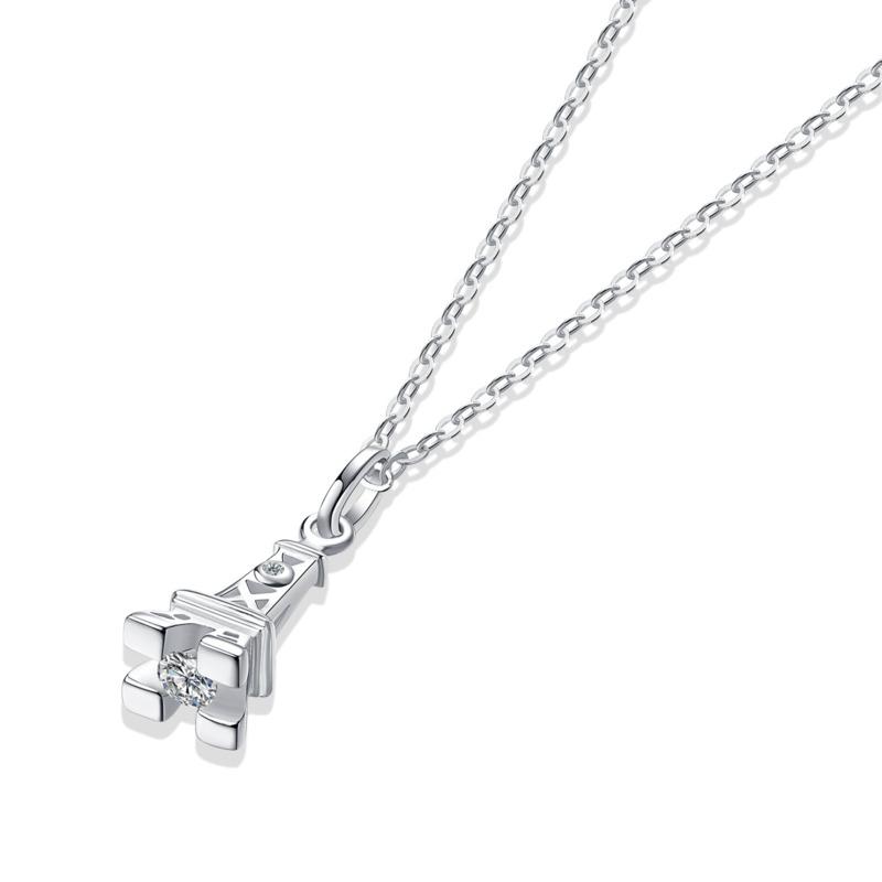 Bague Ringen Серебряное ожерелье S925 с подвеской из муассанита 0,3 карата в форме башни, ювелирные изделия на ключице