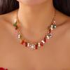 Adjustable Multi-layered Alloy Beaded Santa Claus, Christmas Tree, and Snowman Pendant Necklace - a Stylish and Versatile Women's Choker.