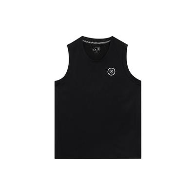 Li Ning Wade Series SS22 однотонный жилет с круглым вырезом для мужчин, черные топы AVSS031-1