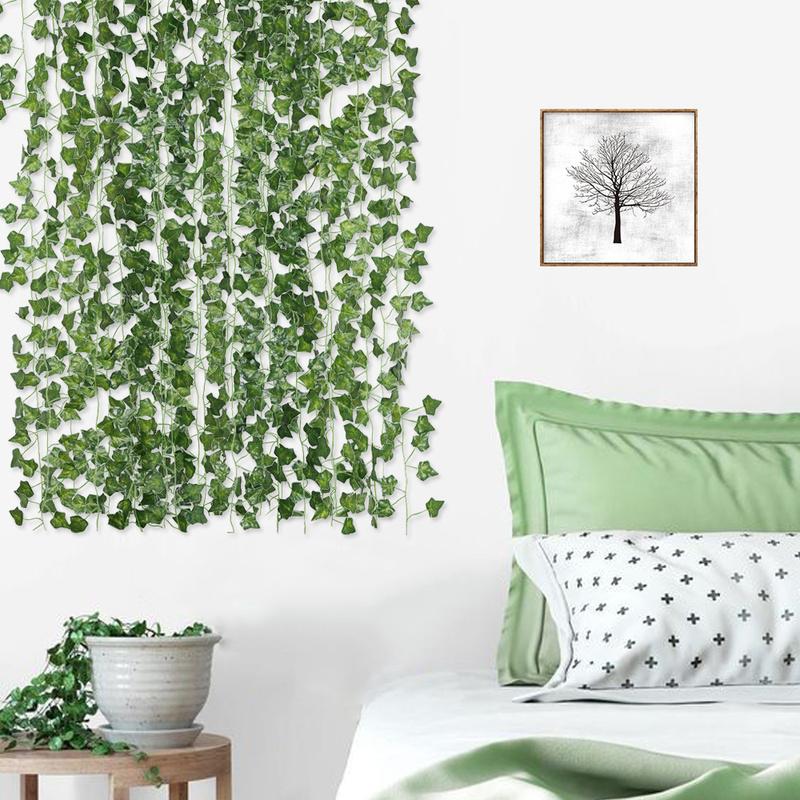 12 шт. 2,1 м искусственная гирлянда из листьев плюща, искусственные растения, имитация лозы, растения, листья винограда для дома, свадьбы, внутреннего и наружного украшения стола