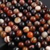 Бусины Isoaltion из натурального камня, темно-полосатые агаты, круглые бусины для изготовления ювелирных изделий, ожерелье, серьги, браслет, аксессуар