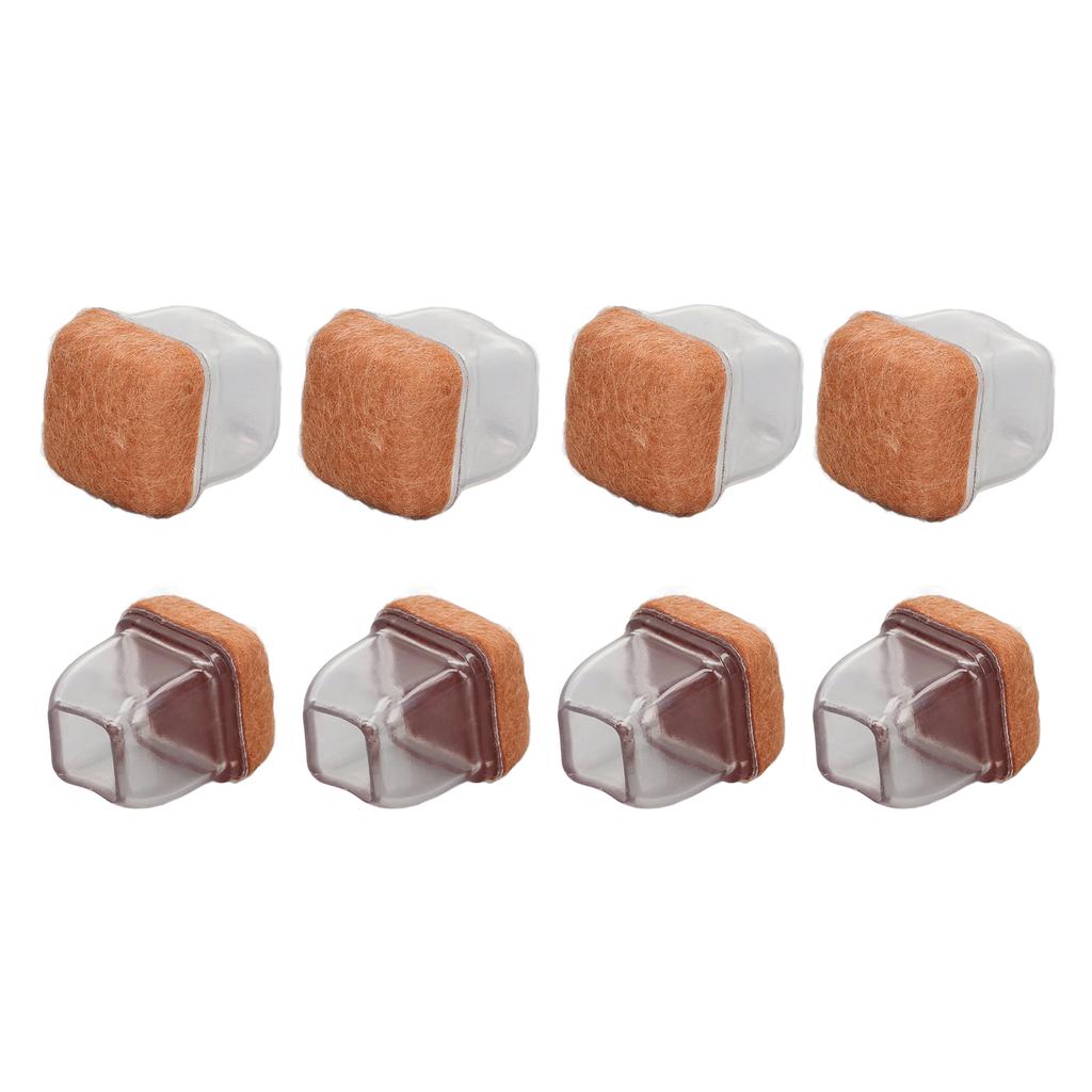 8 шт. Колпачки для ножек стула TPE Износостойкие Защита ножек стола и табурета Прозрачные Квадратной формы Маленькие