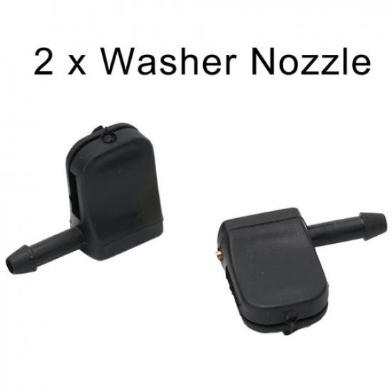 Windshield Washer Nozzle For 12mm Wiper Arm Front Windshield Plastic 2pcs