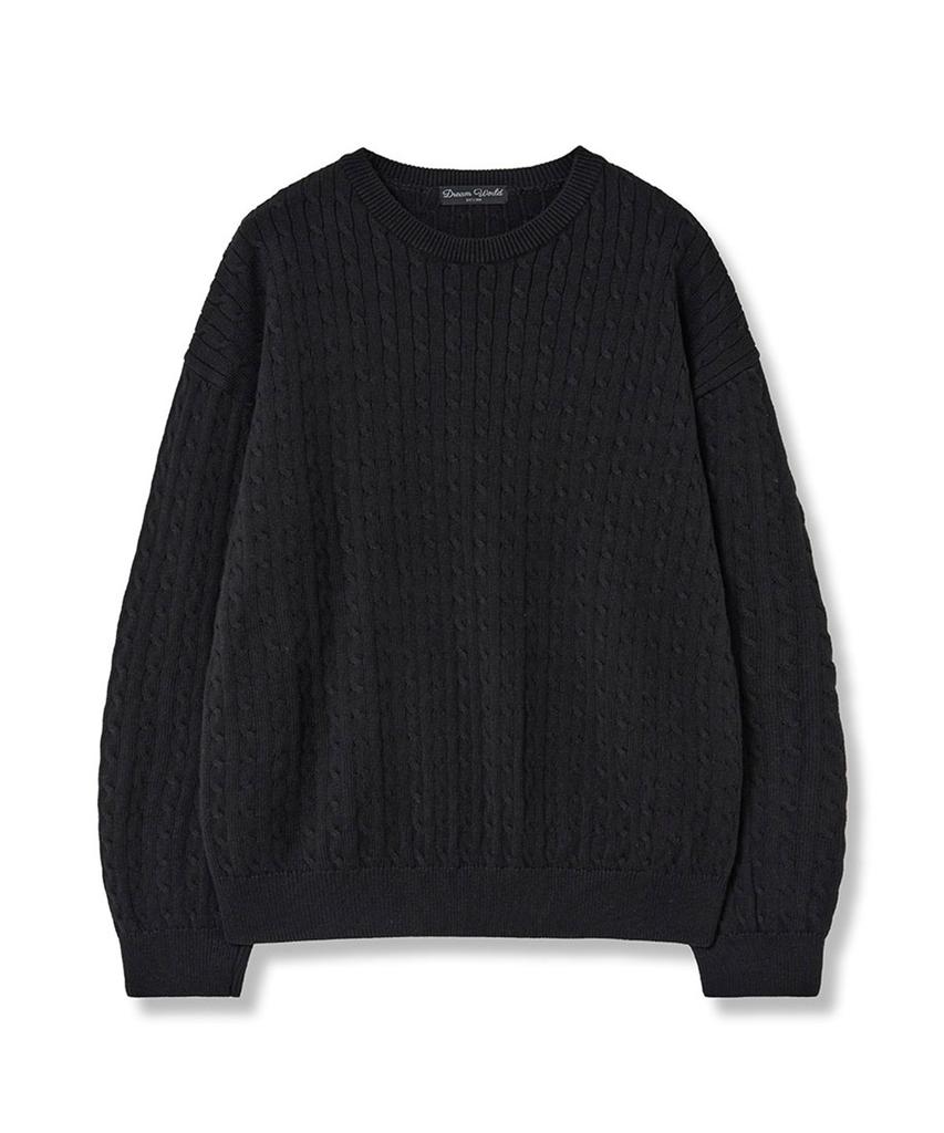 DREAMWORLD Cable Round Knit (Black)