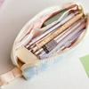 Lattice Pencil Bag Large Capacity Pen Box Korean Style Pencil Case  Portable