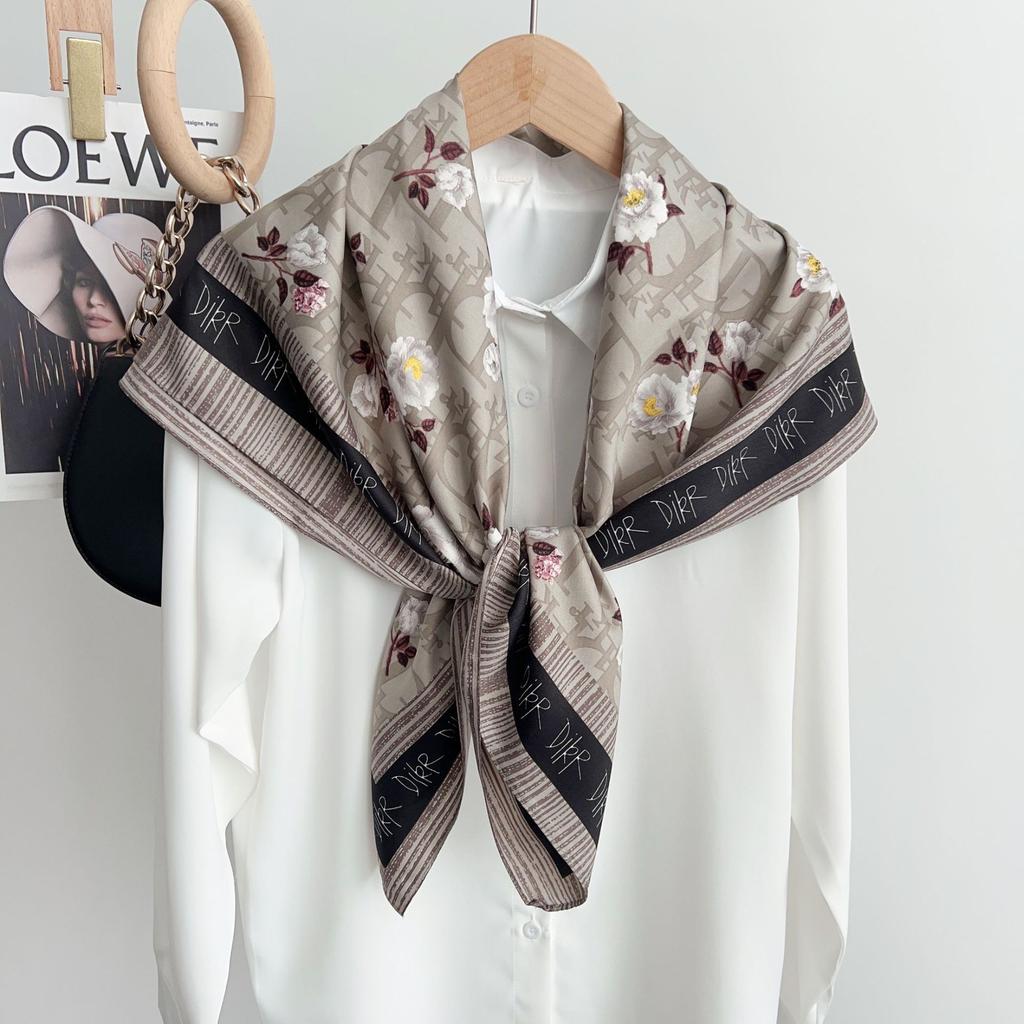 90 см квадратный большой квадратный шарф Four Seasons, роскошная декоративная рубашка, профессиональный платок, повязка на голову, солнцезащитный платок