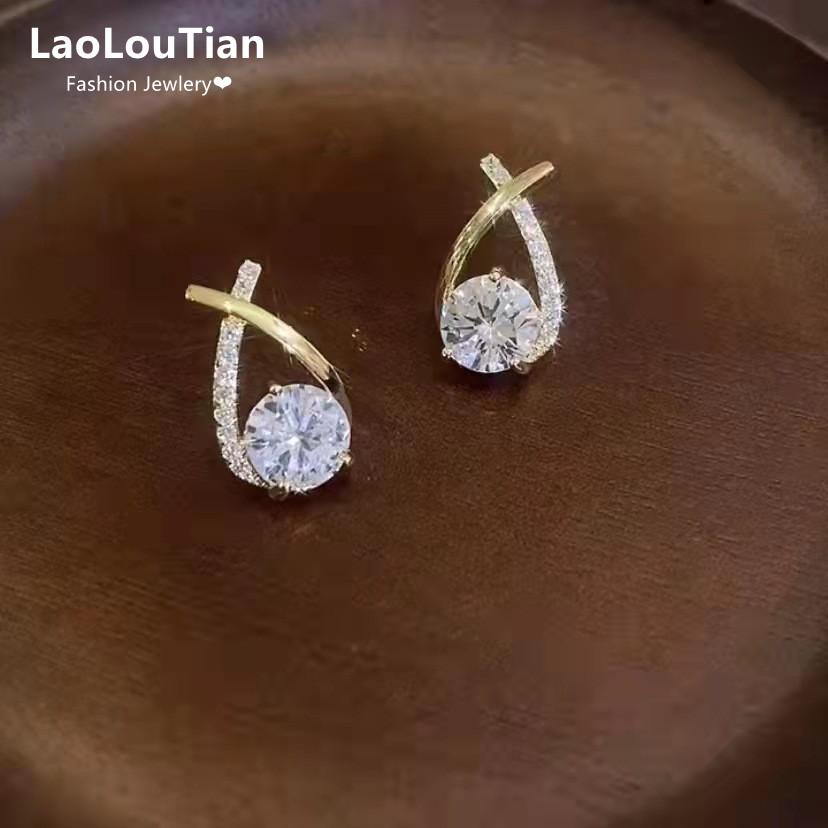 Серьги-гвоздики в корейском стиле с черным цирконием для женщин, блестящие квадратные геометрические серьги со стразами для девочек, эффектные ювелирные изделия, подарки