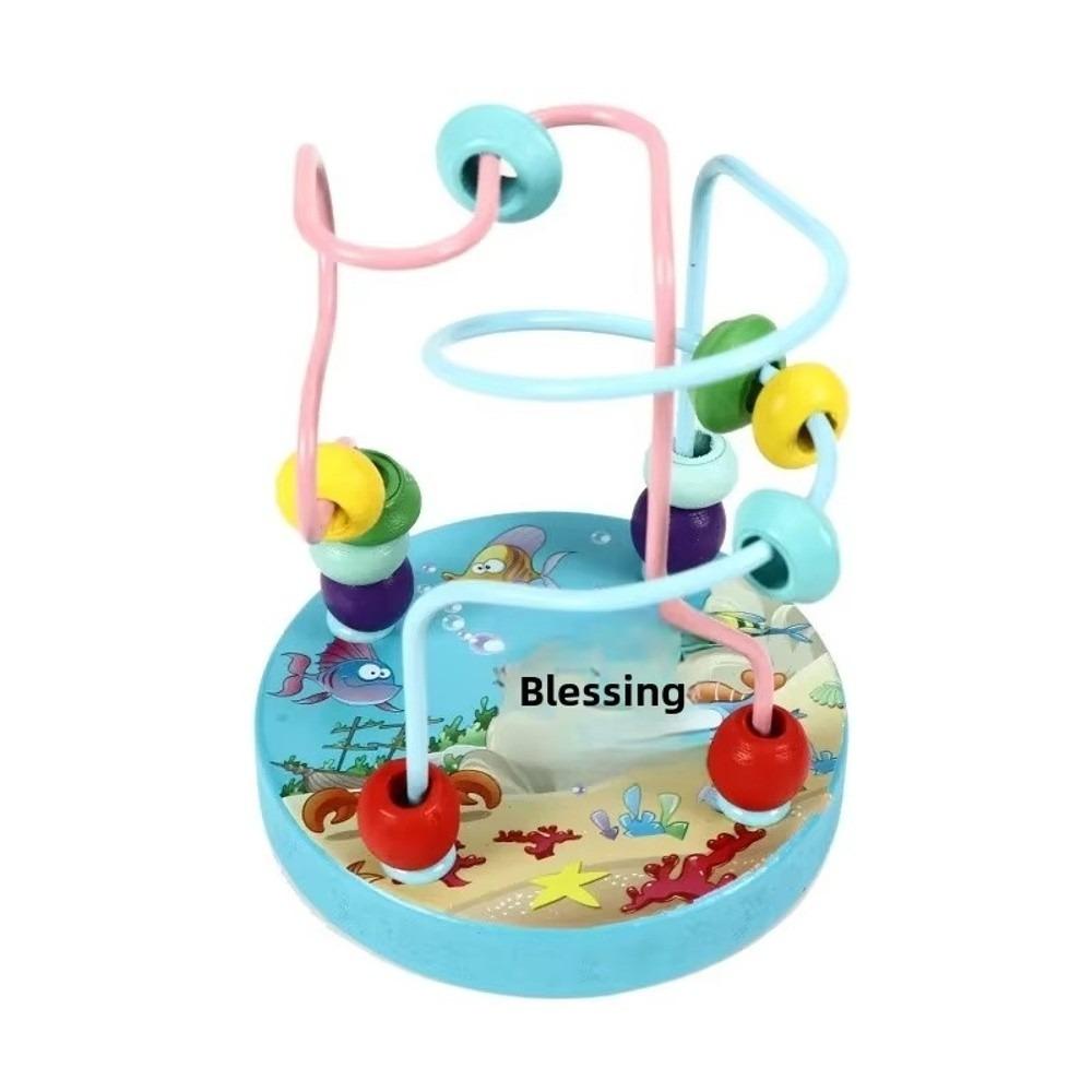 Colorful Cartoon Small Beaded Toys Wooden Bead Maze Toy New Roller Coaster Educational Circle Toy