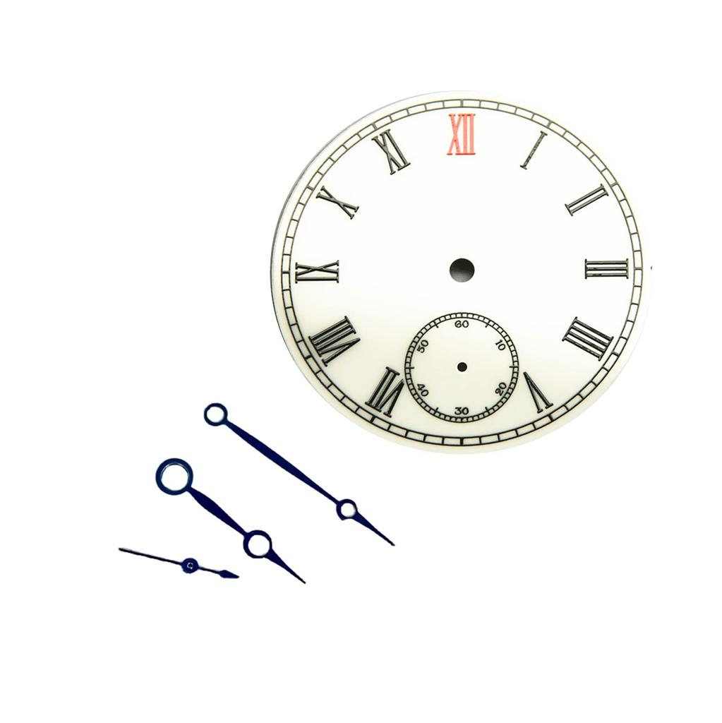 Watch Dial Dial Set Metal Watch Hands with Blue Dial Watch Accessories for ETA 6498 Movement 38.9MM