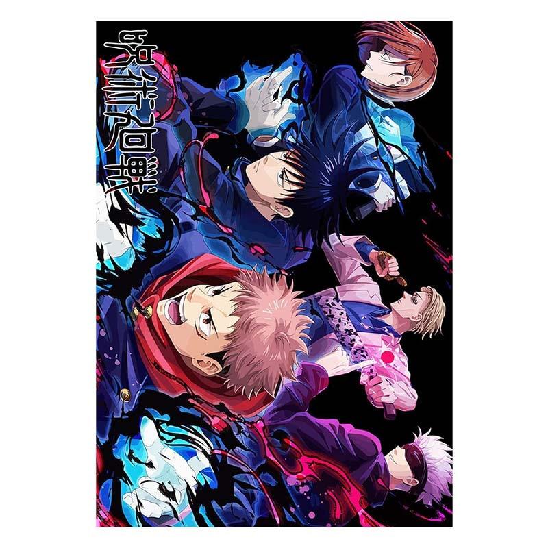 Белые бумажные постеры Jujutsu Kaisen, японские классические аниме-принты, украшение для дома, настенные наклейки, декор для гостиной, бара