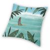 Tropical Surfer Girl Square Pillowcase Polyester Linen Velvet Pattern Zip Decor Throw Pillow Case Home Cushion Cover 18"