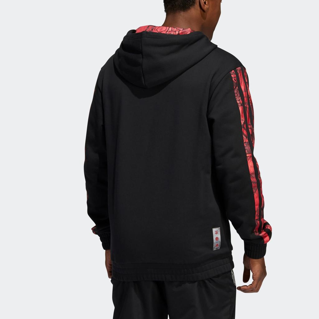 Adidas Год тигра, ограниченная серия, толстовка с капюшоном и контрастным узором, мужские топы, черные HF5879