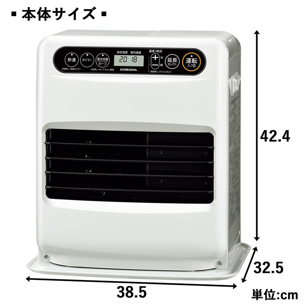 Corona Oil Fan Heater Heater G32 Series Up To 9 Tatami Up To 12 Tatami 3 Year Warranty White (Wooden mats/Concrete Mats) Manufacturer's FH-G32YA4(W)