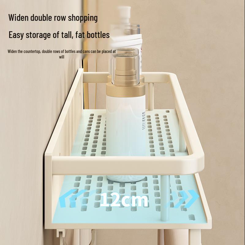 Роскошная настенная полка для ванной комнаты со штангами для хранения без сверления