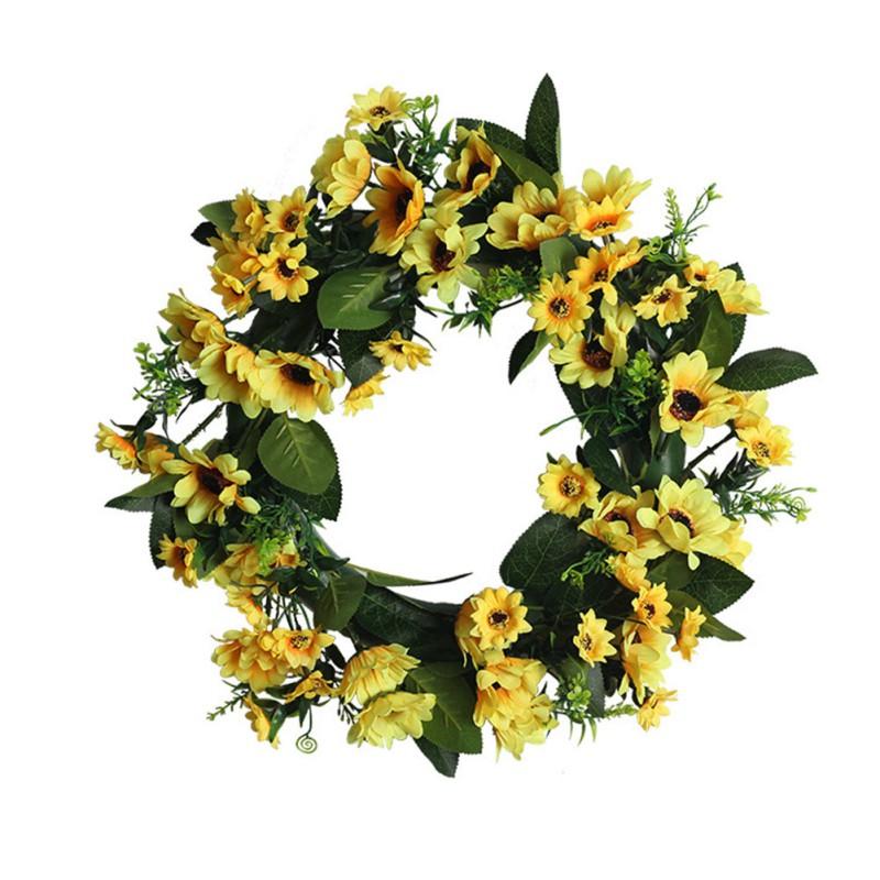 Весенний венок с искусственным цветком листа эвкалипта для входной двери в помещении и на открытом воздухе, стены дома, окна, фестиваля, свадебного декора