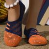 2025 Direct Sales Fly-woven Hollow Breathable One-pedal Round Head Soft-soled Doudou Shoes Women's Autumn Commuting Is Not Tired of Single Shoes