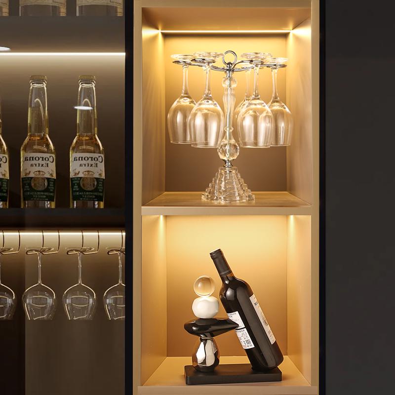 Elegant Stone Entryway Sideboard & Wine Rack Cabinet