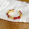 Medieval Vintage Enamel Light Luxury Full Of Diamonds Zircon High-End Sense Opening Ring Niche Ring Woman
