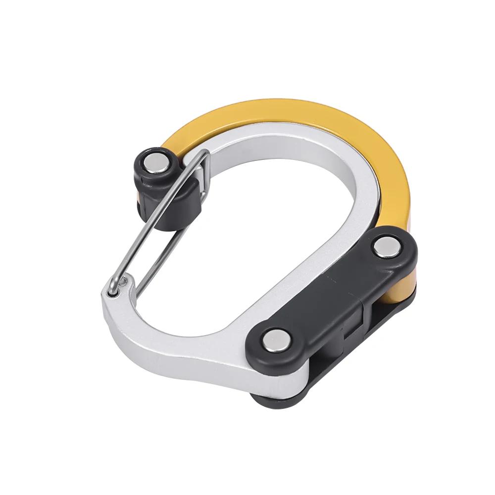 D-образный карабин, пряжка из сплава с вращением на 360 градусов, зажим для крючка для рюкзака, брелок для ключей, снаряжение для альпинизма на открытом воздухе, многоцелевое