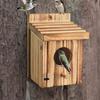 Bird Nest Box Waterproof Wooden Bird Nest Chickadee Nesting Box Bird House Outdoor Bluebird Box for Wrens Swallows Finches